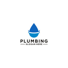 plumbing logo template in white background