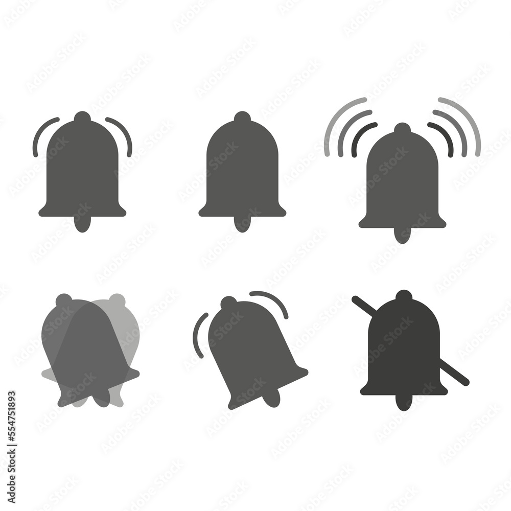 Poster bells icons on white background. button for mobile app design. ui design. mobile app. vector illustr