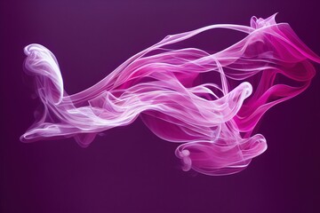 Fototapeta premium pink smoke abstract on dark purple background, generative ai