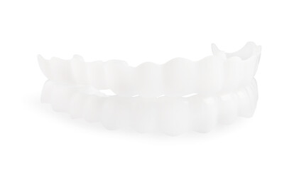 Dental mouth guards on white background. Bite correction