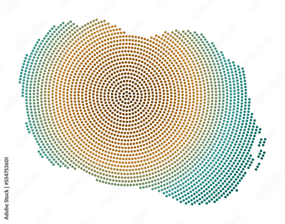 Poster cook islands dotted map. digital style shape of cook islands. tech icon of the island with gradiente