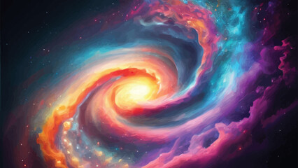 Beautiful cosmic Outer Space Spiral background Wallpaper Illustration
