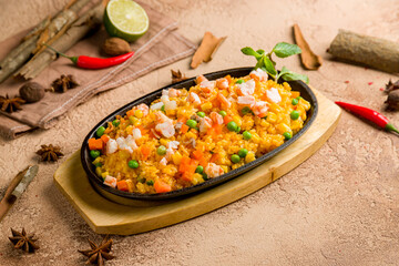 Fried rice with shrimp and vegetables Vietnamese cuisine