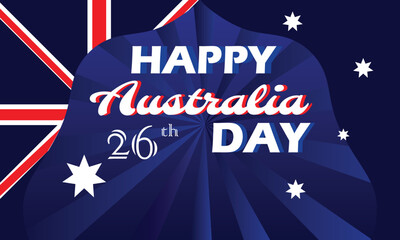Obraz na płótnie Canvas Happy Australia day lettering /calligraphy suitable for banner, background, vector illustration happy australia day 26