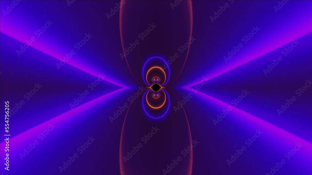 Poster neon tunnel. computer generated 3d render