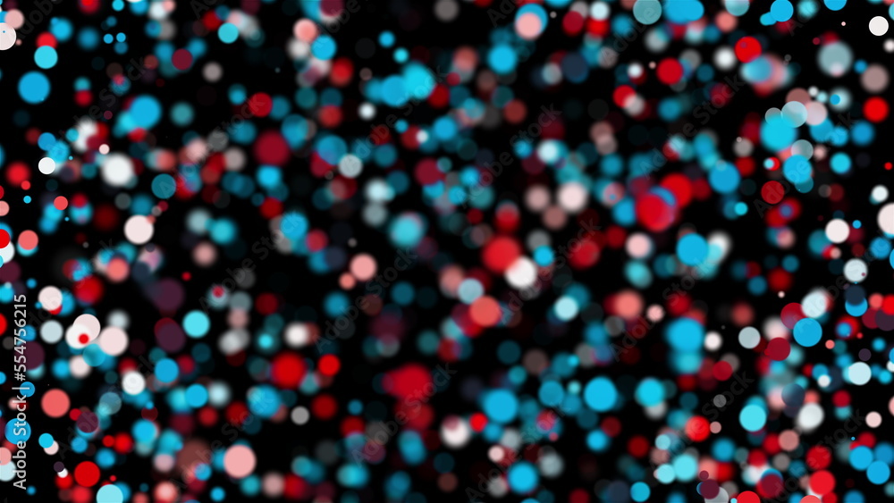 Poster random colorful particles. computer generated 3d render