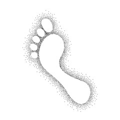 bare feet print on the sand