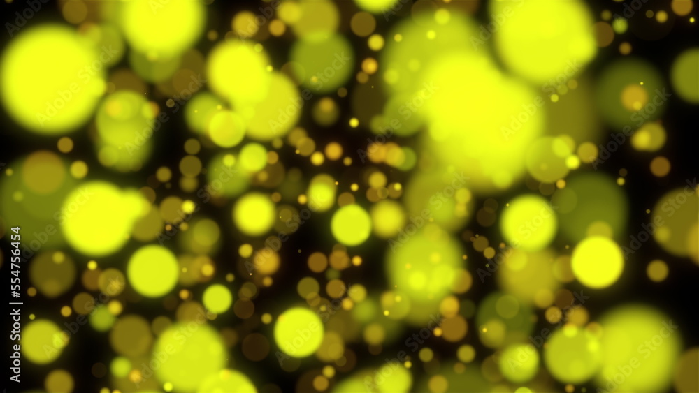 Poster golden glitter particle. computer generated 3d render