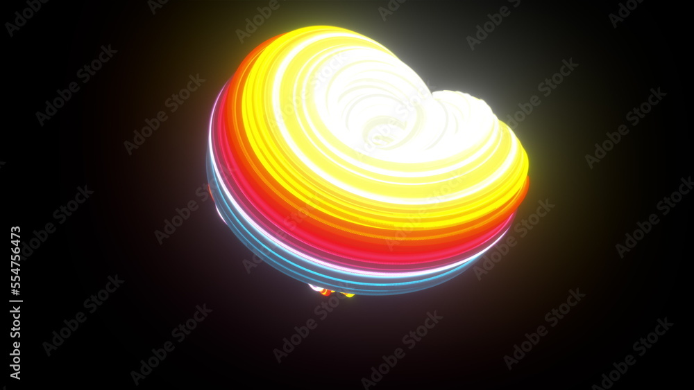 Aufkleber 3d glow stripes element. computer generated 3d render