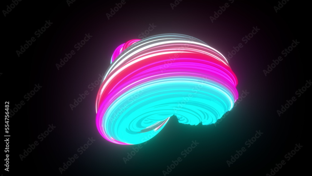 Aufkleber 3d glow stripes element. computer generated 3d render