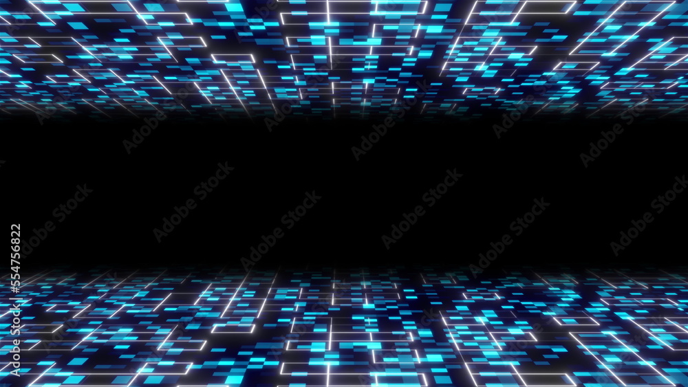 Poster digital backdrop with squares and lines. computer generated 3d render