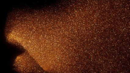 Fototapeta na wymiar Ember gold particles. Computer generated 3d render