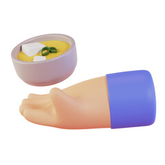 3d render japanese food miso soup