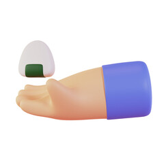 3d render japanese traditional food onigiri