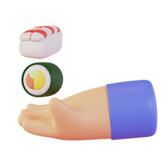 3d render japanese food sushi