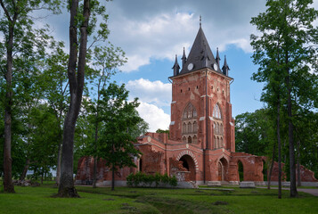 Chapelle Pavilion in Alexander Park of Tsarskoye Selo on a sunny summer day, Pushkin, Saint...