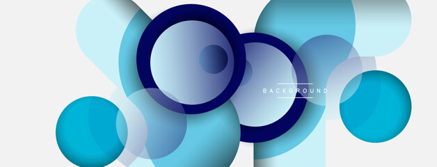 Vector round shapes circles minimal geometric background. Vector illustration for wallpaper banner background or landing page