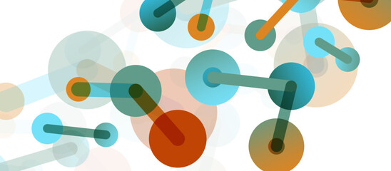 Abstract background. Round dots connected by lines. Trendy techno business template for wallpaper, banner, background or landing