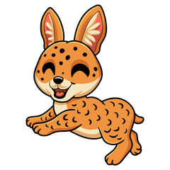 Cute serval cat cartoon jumping