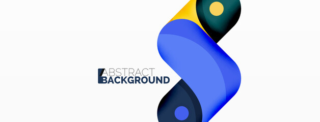 Creative geometric wallpaper. Round arrow shape minimal geometric background. Techno business template for wallpaper, banner, background or landing