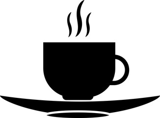 Coffee cup vector icon. Black illustration isolated on white background..eps
