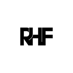 rhf letter initial monogram logo design