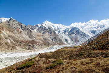 Photo sur Plexiglas Nanga Parbat Glacier and Nanga Parbat rangę in autumn. Nanga Parbat is the ninth highest mountain in the world and western anchor of the Himalayas. Located in Pakistan