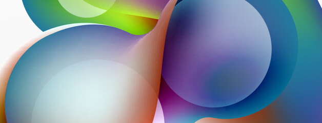 Fluid abstract background, round shapes and circle flowing design for wallpaper, banner, background or landing