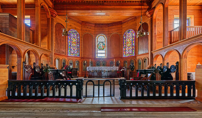 Fototapeta na wymiar Interior of the St. John's Cathedral also known as the St. John the Divine, the Cathedral Church of the Diocese of North Eastern Caribbean and Aruba, in St. John's, Antigua 