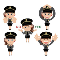 set of policeman characters in different poses