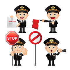 set of policeman characters in different poses