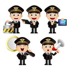 set of policeman characters in different poses