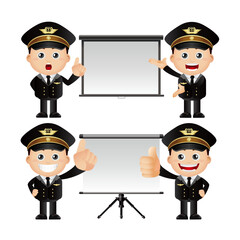 set of policeman characters in different poses