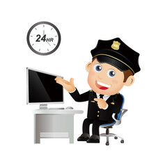 set of policeman characters in different poses