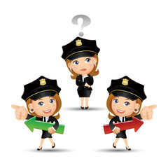 Cute policeman with different poses