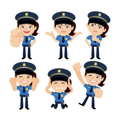 Cute policeman with different poses