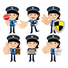 Cute policeman with different poses