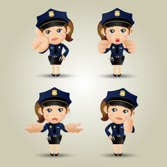 Cute policeman with different poses