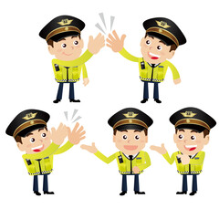 set of policeman characters in different poses