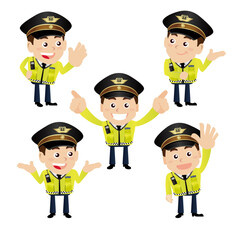 set of policeman characters in different poses