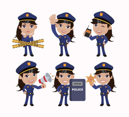 Cute policeman with different poses