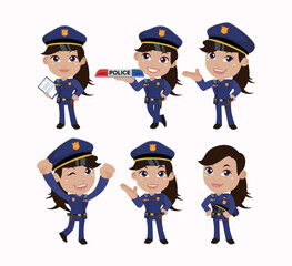 Cute policeman with different poses