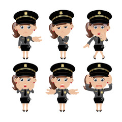 set of policeman characters in different poses
