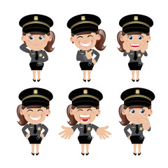 set of policeman characters in different poses