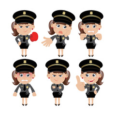set of policeman characters in different poses