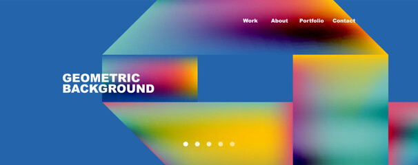 Trendy minimal geometric composition abstract background. Triangle fluid bright colors backdrop. Vector Illustration For Wallpaper, Banner, Background, Card, Book Illustration, landing page