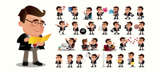 Fat Businessmen. business people group avatars characters