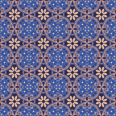 Garden Nature Seamless Pattern Floral Background Damask Aboriginal Ornament Art