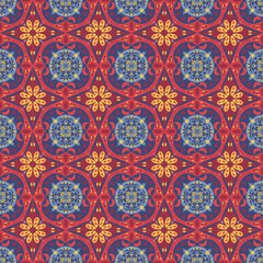 Garden Nature Seamless Pattern Floral Background Damask Aboriginal Ornament Art