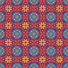 Garden Nature Seamless Pattern Floral Background Damask Aboriginal Ornament Art